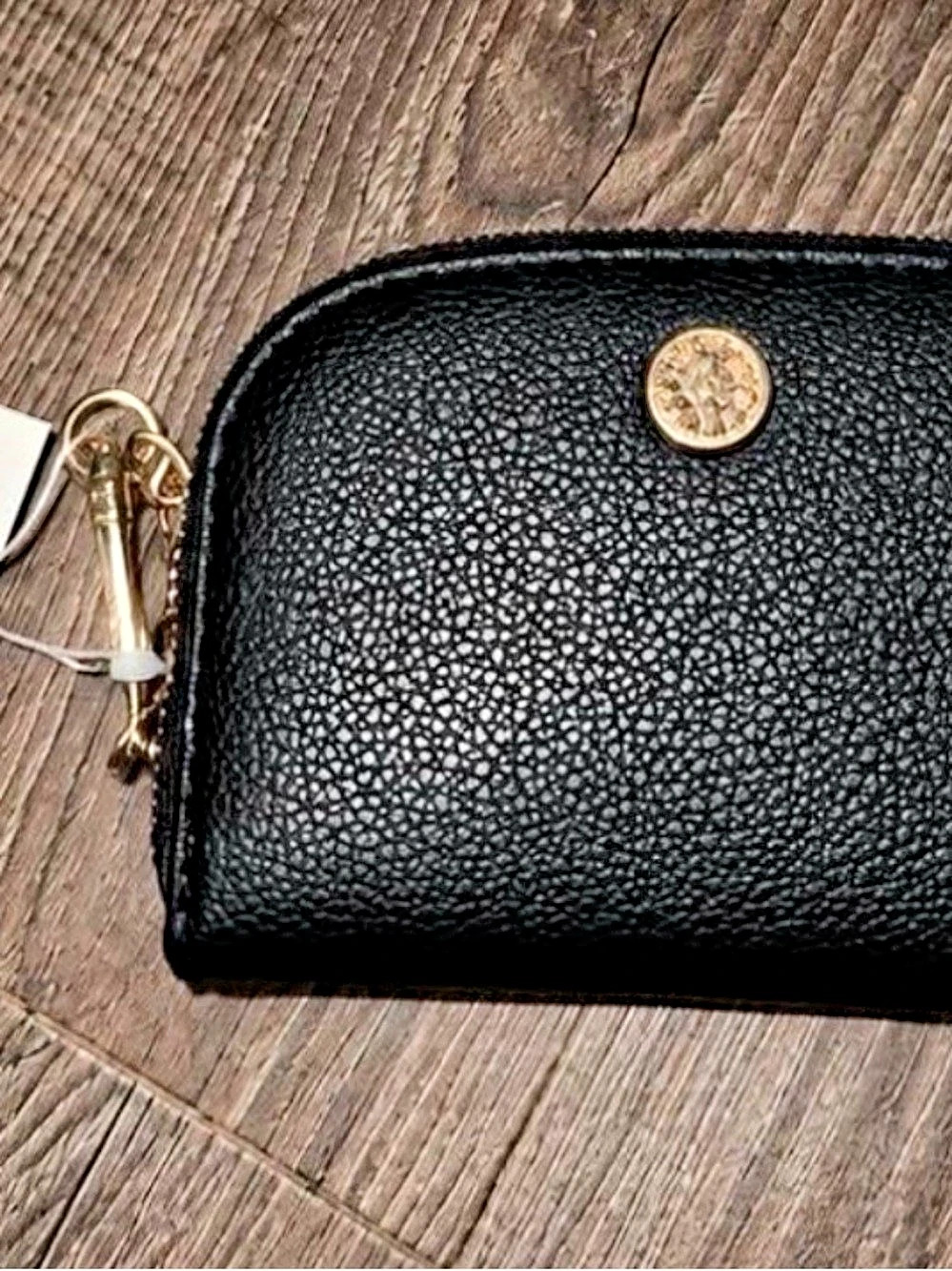 Anne Klein Black Pebbled Zip Around Wallet NWT